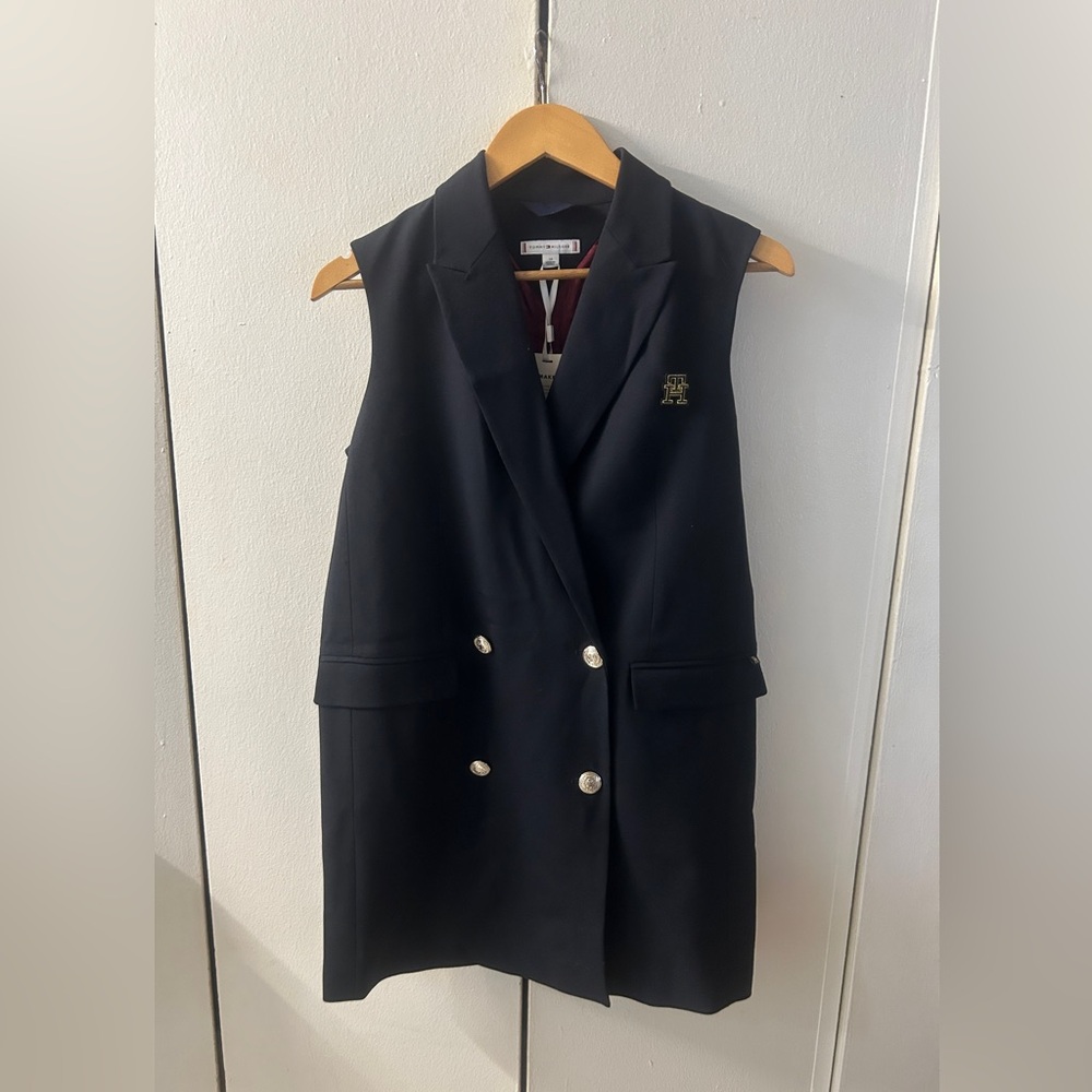 Tommy Hilfiger - Navy Sleeveless Double-Breasted Blazer Dress/Vest